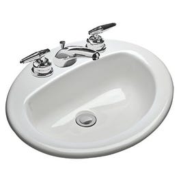 Self-Rimming Lavatory, White Oval, 20-3/16 x 17 3/8-In.