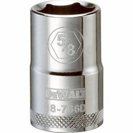 SAE Socket, Shallow, 6-Point, 5/8-In., 1/2-In. Drive