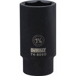 SAE Deep Impact Socket, 6-Point, Black Oxide, 1/2-In. Drive, 1-1/8-In.