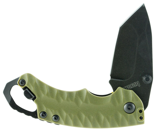 Kershaw 8750TOBLW Shuffle II  2.60 American Tanto Plain Black Oxide 8Cr14MoV SS FRN Olive Green Handle Folding