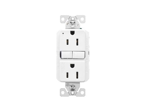 Eaton Slim GFCI Receptacle 15A 125V White (15A 125V (GF15W) ED Box White)