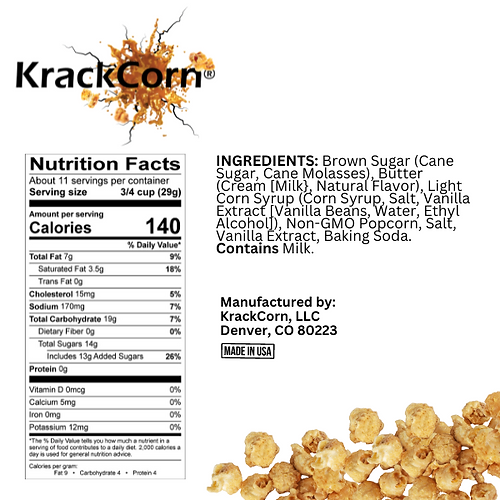 KrackCorn Caramel Flavored Popcorn (11 oz)