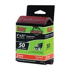 Gator Aluminum Oxide Sanding Belts (3 X 18 80 Grit 2 Pack)