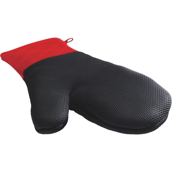 GrillPro 16 In. Black Heavy-Duty Silicone Palm Grill Mitt