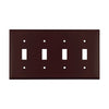 Cooper Wiring Devices  4 - Gang Standard Toggle Plate, Brown