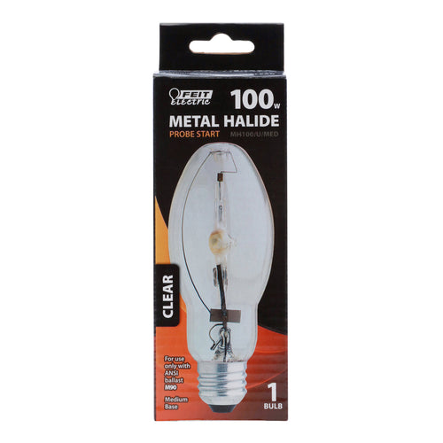 Feit Electric 100W Cool White (4000K) ED17 Shape E26 Medium Base Clear Metal Halide High Intensity Discharge HID Light Bulb