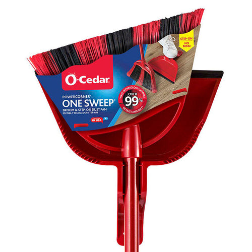 O-Cedar PowerCorner® One Sweep Broom with Step-On Dust Pan