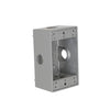 Bell 1-Gang Weatherproof Box, Five 1/2 in. Threaded Outlets, Gray