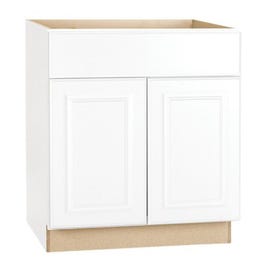 Kitchen Base Cabinet, Assembled, White Finish, Double-Door, 30 x 34.5 x 24-In.