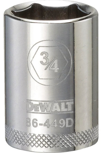 DeWalt 1/2 Drive Standard Length Sockets (6 Point) 3/4-In. (1/2 x 3/4)