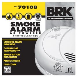 Photoelectric Smoke Alarm, Hardwired w/Battery Backup