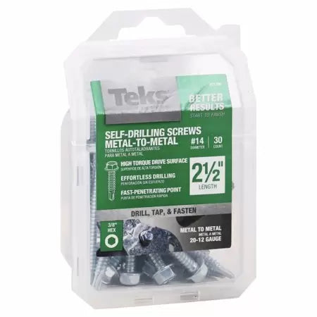 Teks #14 2-1/2 in. External Hex Flange Hex-Head Self-Drilling Screws (#14 2-1/2