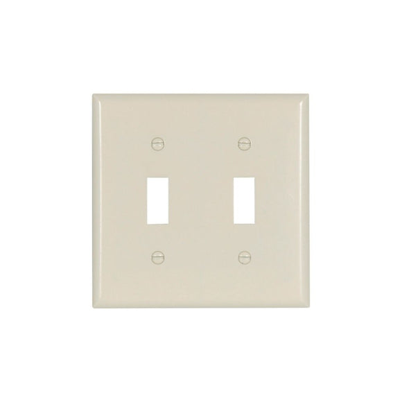 Eaton 2 Gang Wallplate Switch, Light Almond (2 Gang, Light Almond)