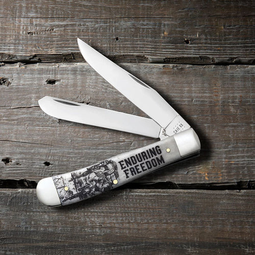 Case War Series Enduring Freedom Embellishment Smooth Natural Bone Trapper (Natural Bone - Enduring Freedom)