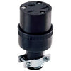 Construction Connector, Residential, Black Rubber, NEMA 6-15R, 15-Amp, 125-Volt