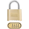 Master Lock 2 In. Brass w/Rubber Grip Combination Padlock