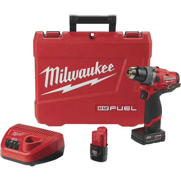 Milwaukee M12 12-Volt Lithium-Ion Brushless 1/2 In. Cordless Hammer Drill Kit