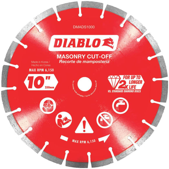 Diablo 10 In. Segmented Rim Dry/Wet Cut Diamond Blade