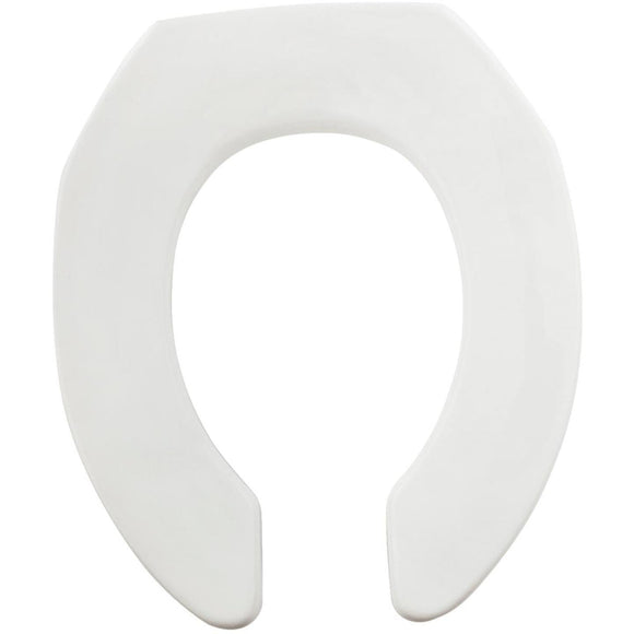 Mayfair Commercial STA-TITE Round Open Front White Toilet Seat