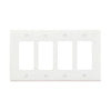 Cooper Wiring Devices 4-gang Decorator/GFCI Wall Plate With White Finish (4 Gang, White)